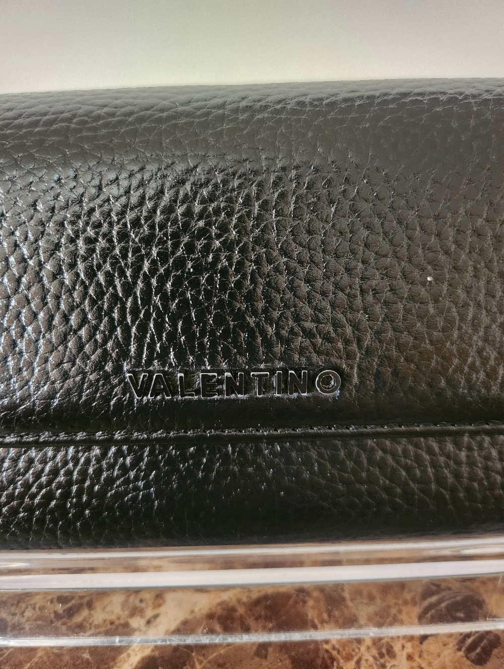 Mario Valentino Black Pebbled Leather Long Wallet EUC - Picture 15 of 15